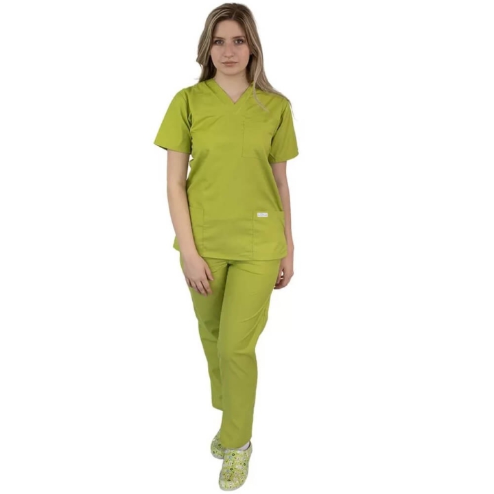Costum medical unisex Lotus 4, Basic 2, verde praz - imagine 1