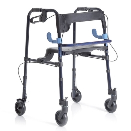Cadru de mers pliabil cu 4 roti mobile si scaun - RP751