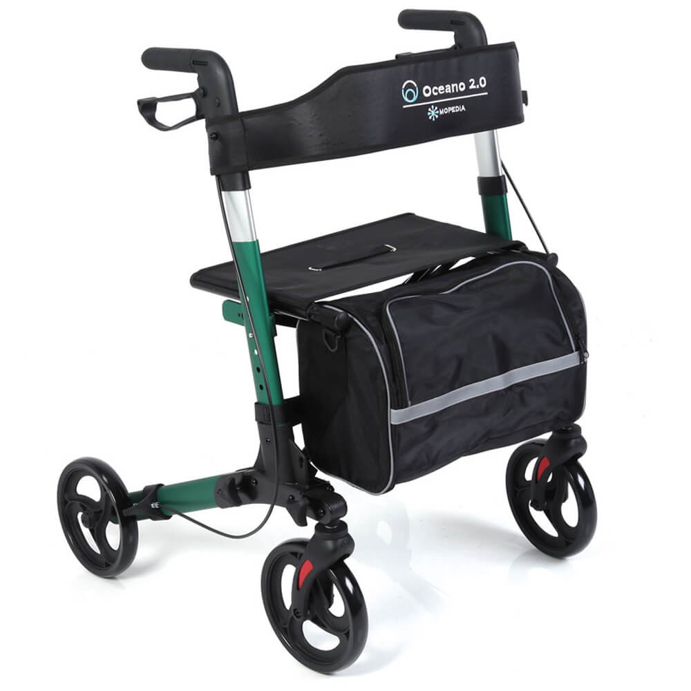 Rolator pliabil cu cadru din aluminiu vopsit, culoare verde- RP545V OCEANO 2.0