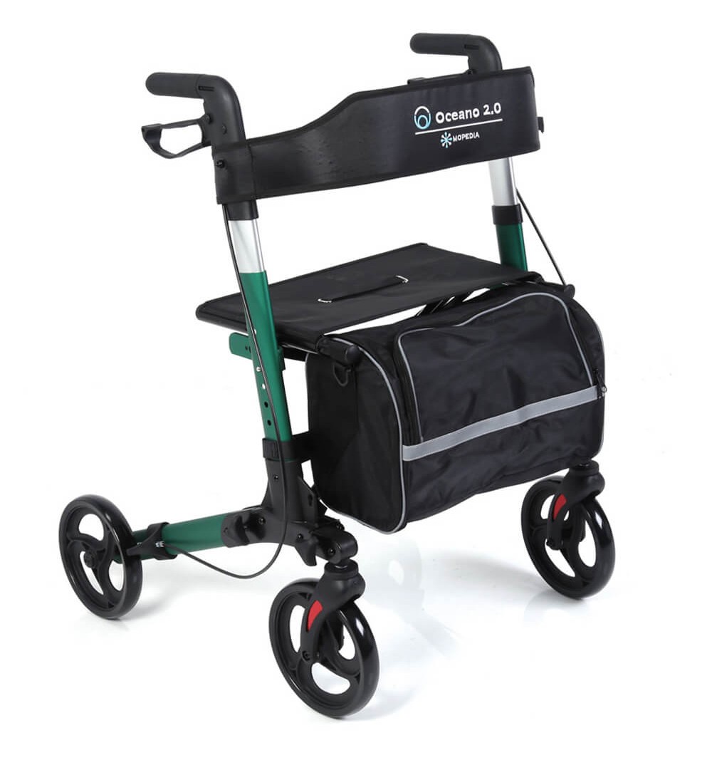 Rolator pliabil cu cadru din aluminiu vopsit, culoare verde- RP545V OCEANO 2.0