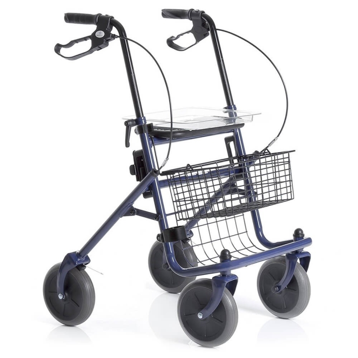 Rolator din otel vopsit, cu 4 roti, sezut si cos - RP690 DYONE - imagine 1