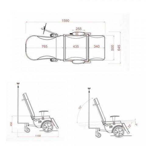 Scaun transport pacienti GAMMA