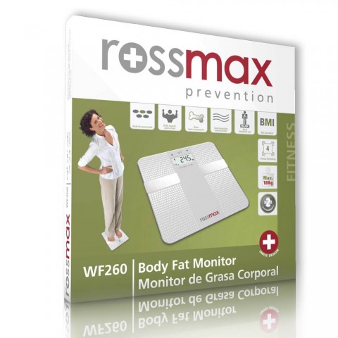 Cantar electronic de baie cu masurare nivel apa, grasime si masa musculara, 180 kg, Rossmax WF260