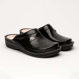Saboti medicali, unisex, din piele, negru, Leon V200