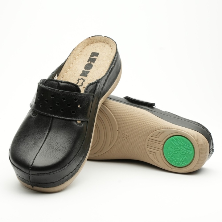 Saboti medicali, de dama, din piele, negru, Leon 902 - imagine 4