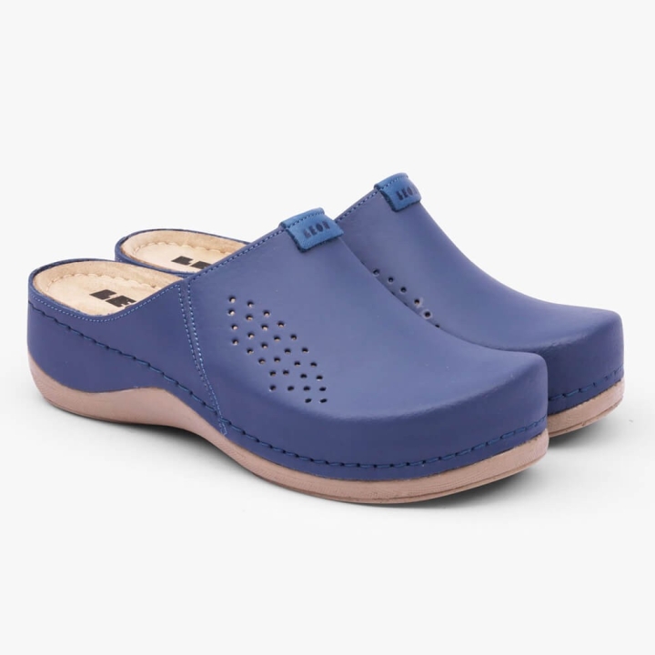 Saboti medicali Leon 930 Bakkar, de dama, din piele, bleumarin mat - imagine 2