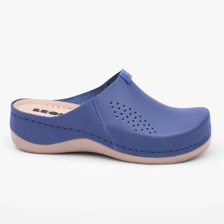 Saboti medicali Leon 930 Bakkar, de dama, din piele, bleumarin mat - imagine 3