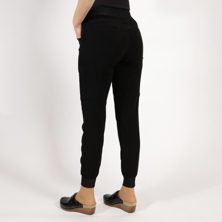 Pantaloni medicali Lotus Flex, stretch, cu snur, negru, TRS-SP4-V3 - imagine 3