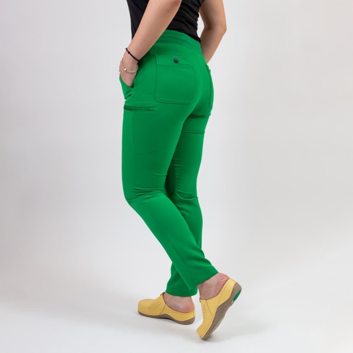 Pantaloni medicali Lotus Flex, stretch, cu snur, verde chirurgical inchis, TS-SP3 - imagine 2