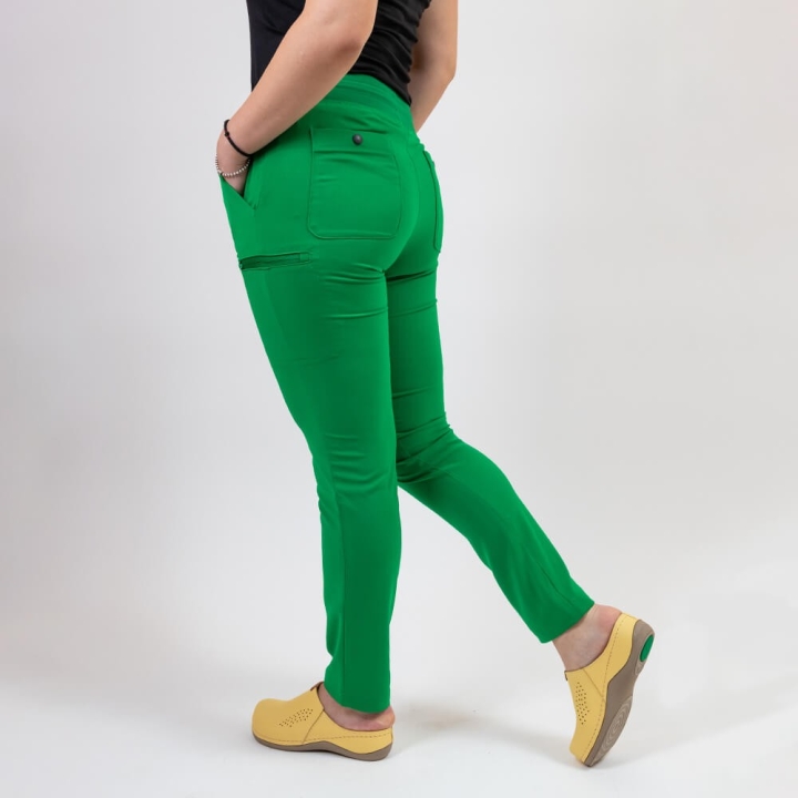 Pantaloni medicali Lotus Flex, stretch, cu snur, verde chirurgical inchis, TS-SP3 - imagine 3