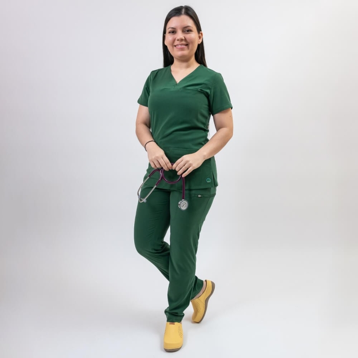 Costum medical Lotus Flex, stretch, verde hunter, TS-NP10 TS-SP3 - imagine 4