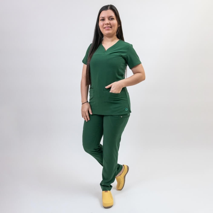 Costum medical Lotus Flex, stretch, verde hunter, TS-NP10 TS-SP3 - imagine 2