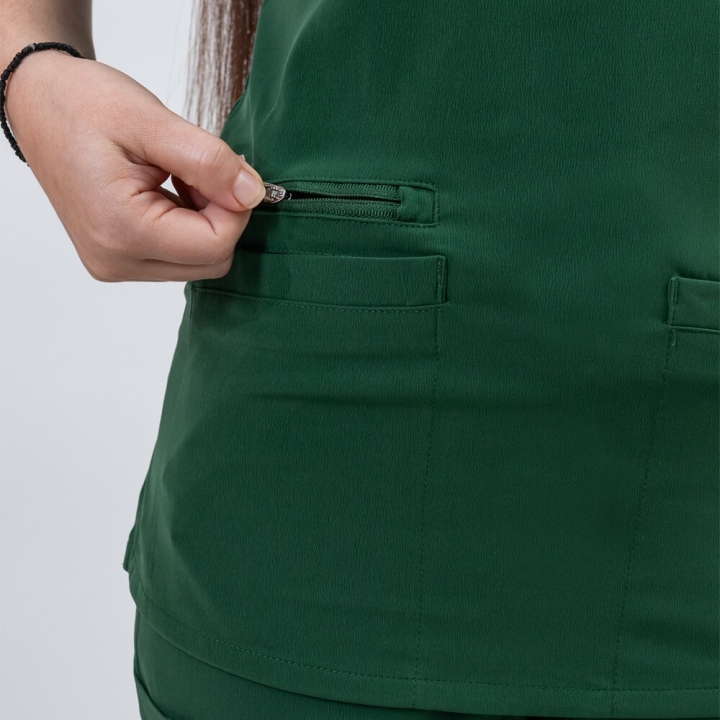 Bluza medicala Lotus Flex, stretch, verde hunter, TS-NP10 - imagine 5