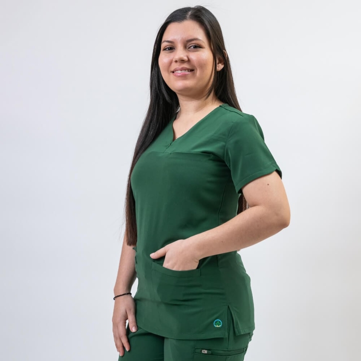Bluza medicala Lotus Flex, stretch, verde hunter, TS-NP10 - imagine 3