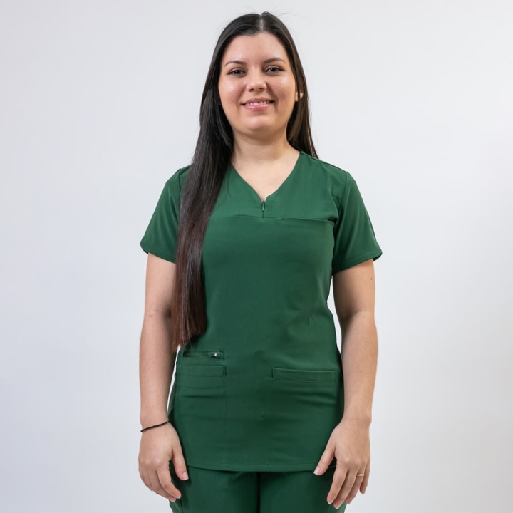 Bluza medicala Lotus Flex, stretch, verde hunter, TS-NP10 - imagine 2