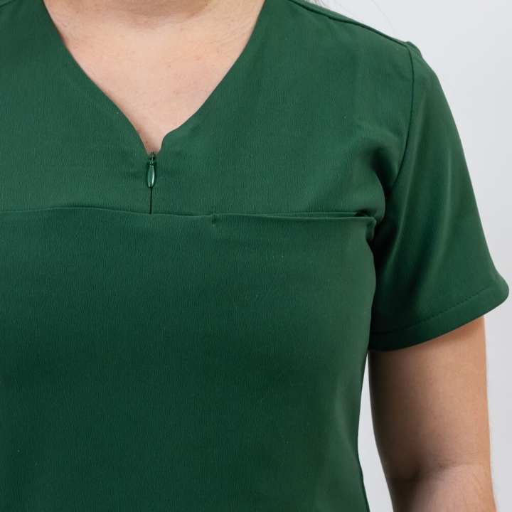 Bluza medicala Lotus Flex, stretch, verde hunter, TS-NP10 - imagine 4