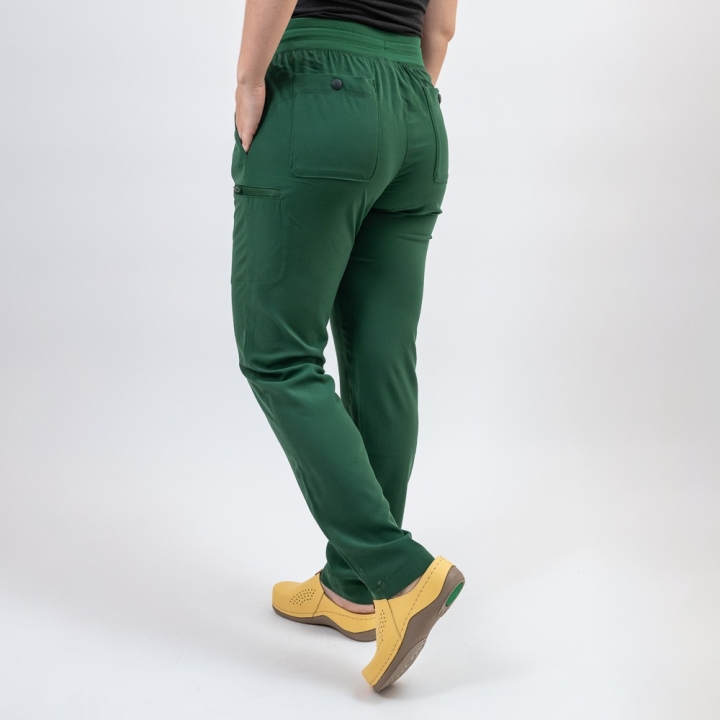 Pantaloni medicali Lotus Flex, stretch, cu snur, verde hunter, TS-SP3 - imagine 3
