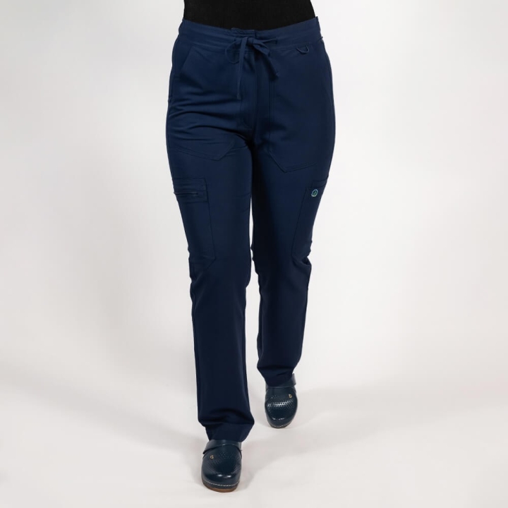 Pantaloni medicali Lotus Flex, stretch, cu snur, bleumarin, TRS-SP6 - imagine 2