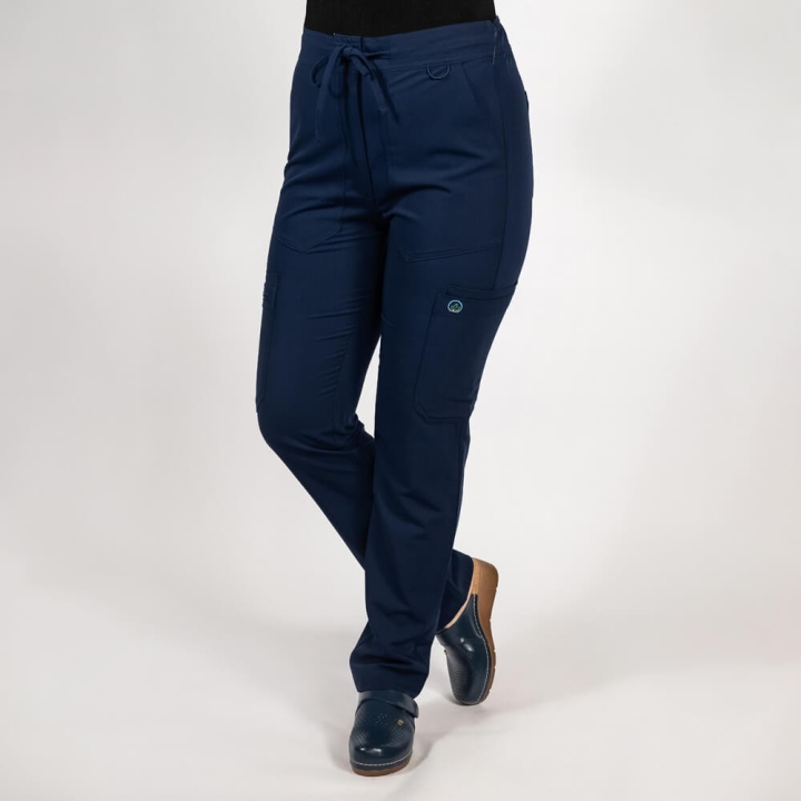 Pantaloni medicali Lotus Flex, stretch, cu snur, bleumarin, TRS-SP6 - imagine 1