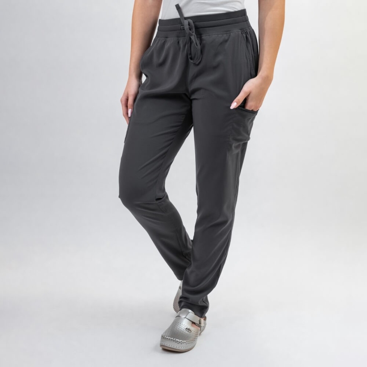 Pantaloni medicali Lotus Flex, stretch, cu snur, gri, TS-SP3 - imagine 2