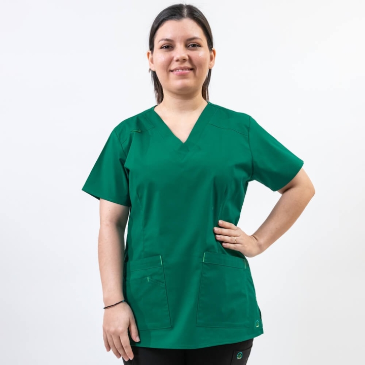 Costum medical Lotus Flex, stretch, verde hunter/negru, CVC-NP1 TS-SP4 - imagine 4