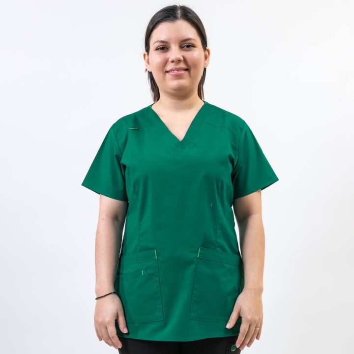 Costum medical Lotus Flex, stretch, verde hunter/negru, CVC-NP1 TS-SP4 - imagine 5