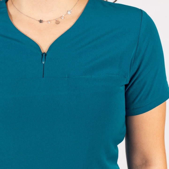 Bluza medicala Lotus Flex, stretch, turcoaz inchis, TS-NP10 - imagine 5