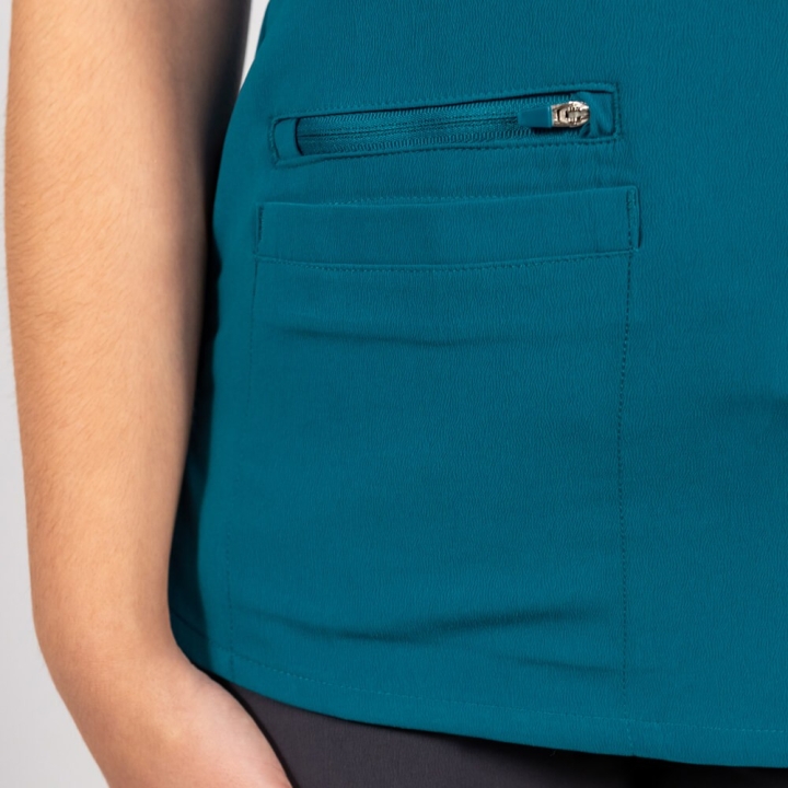 Bluza medicala Lotus Flex, stretch, turcoaz inchis, TS-NP10 - imagine 8
