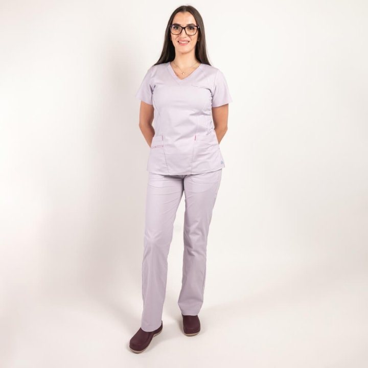 Costum medical Lotus Flex, stretch, mov deschis, CVC-NP4 CVC-SP2 - imagine 2