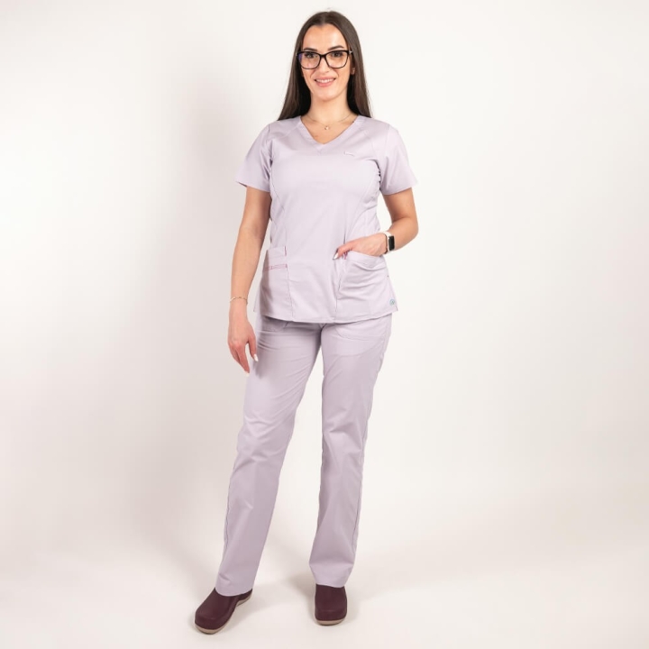 Costum medical Lotus Flex, stretch, mov deschis, CVC-NP4 CVC-SP2 - imagine 3