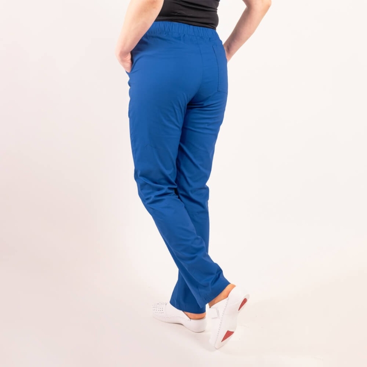 Pantaloni medicali Lotus Flex, stretch, cu elastic si snur, albastru royal, CVC-SP2 - imagine 2