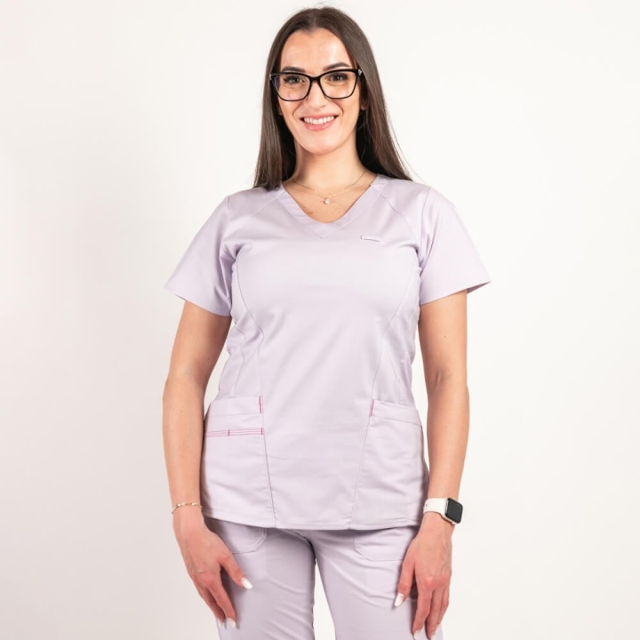 Costum medical Lotus Flex, stretch, mov deschis, CVC-NP4 CVC-SP2 - imagine 4