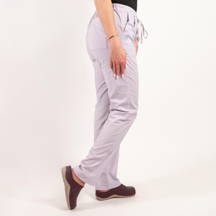 Pantaloni medicali Lotus Flex, stretch, cu elastic si snur, mov deschis, CVC-SP2 - imagine 2