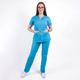 Costum medical Lotus Flex, stretch, albastru deschis, CVC-NP1 CVC-SP2