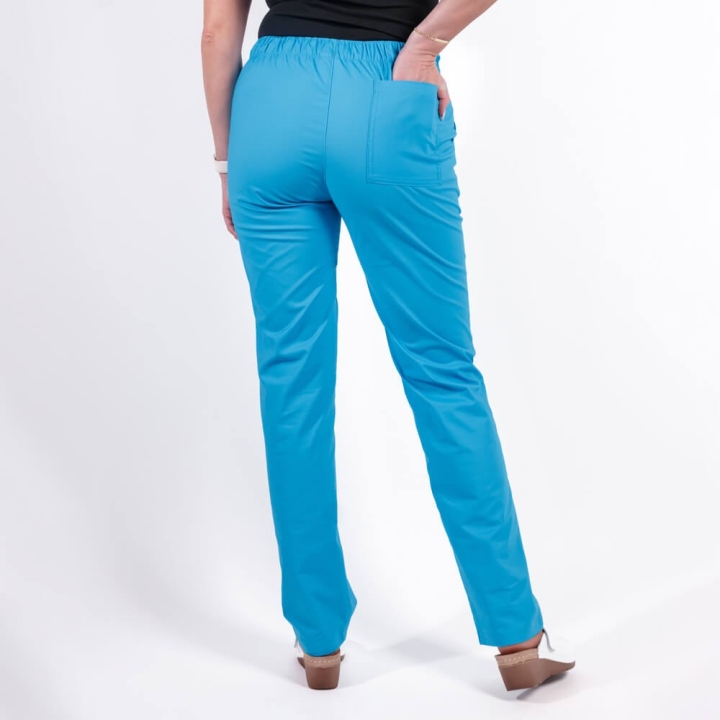 Pantaloni medicali Lotus Flex, stretch, cu elastic si snur, albastru deschis, CVC-SP2 - imagine 4