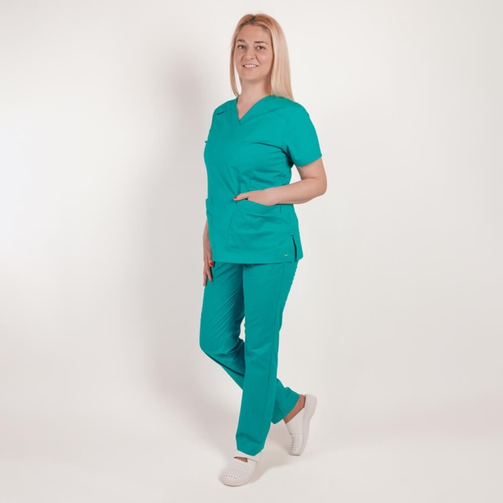 Costum medical Lotus Flex, stretch, aqua, CVC-NP1 CVC-SP2 - imagine 2