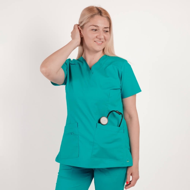 Costum medical Lotus Flex, stretch, aqua, CVC-NP1 CVC-SP2 - imagine 6