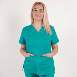 Bluza medicala Lotus Flex, stretch, aqua, CVC-NP1