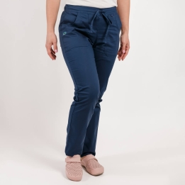 Pantaloni medicali Lotus Flex, stretch, cu elastic si snur, bleumarin, CVC-SP2