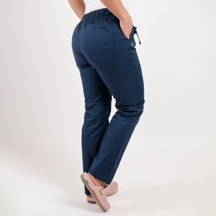 Pantaloni medicali Lotus Flex, stretch, cu elastic si snur, bleumarin, CVC-SP2 - imagine 3