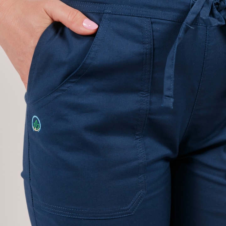 Pantaloni medicali Lotus Flex, stretch, cu elastic si snur, bleumarin, CVC-SP2 - imagine 4