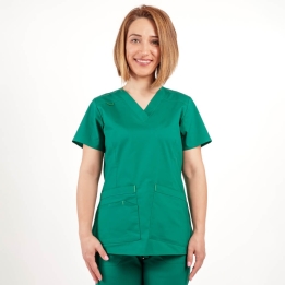 Bluza medicala Lotus Flex, stretch, verde hunter, CVC-NP1