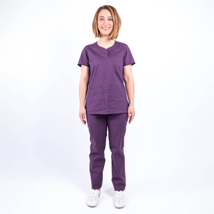 Costum medical Lotus Flex, stretch, visiniu, CVC-NP3 CVC-SP2 - imagine 1