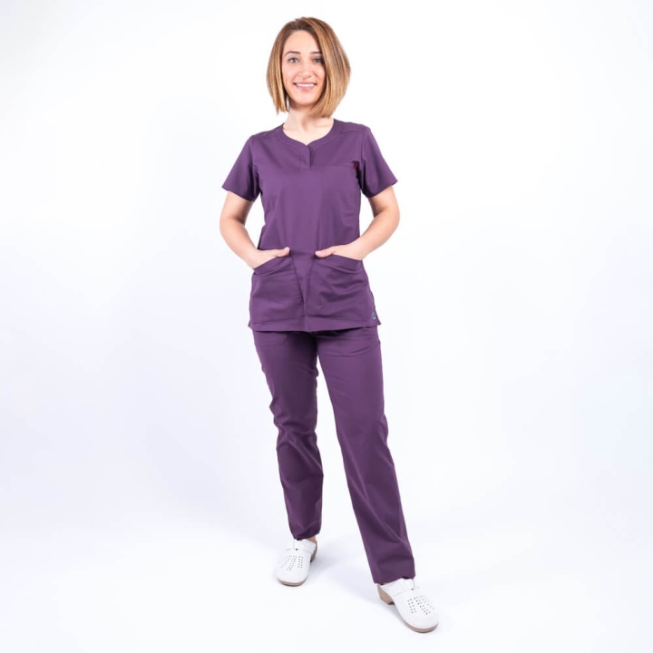 Costum medical Lotus Flex, stretch, visiniu, CVC-NP3 CVC-SP2 - imagine 2