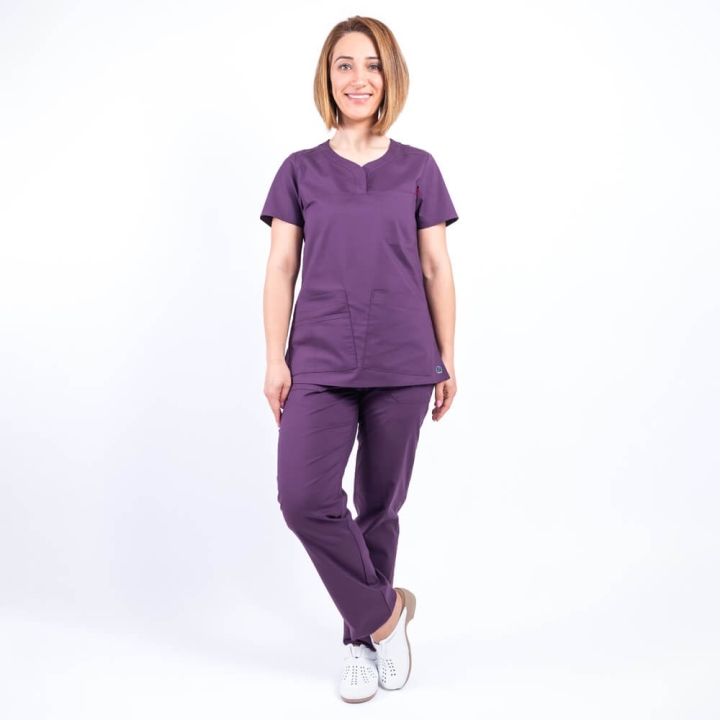 Costum medical Lotus Flex, stretch, visiniu, CVC-NP3 CVC-SP2 - imagine 4