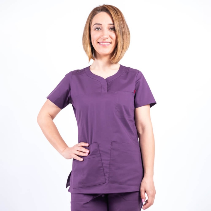 Costum medical Lotus Flex, stretch, visiniu, CVC-NP3 CVC-SP2 - imagine 5
