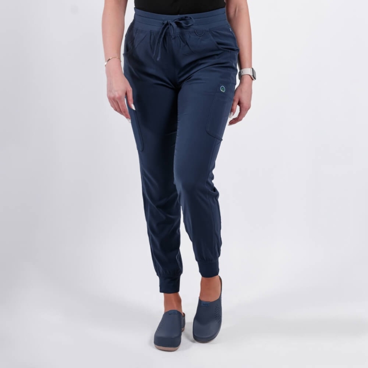 Pantaloni medicali Lotus Flex, stretch, cu snur, bleumarin, TS-SP4 - imagine 1