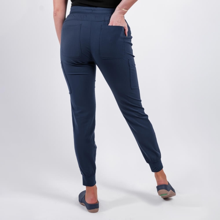 Pantaloni medicali Lotus Flex, stretch, cu snur, bleumarin, TS-SP4 - imagine 3
