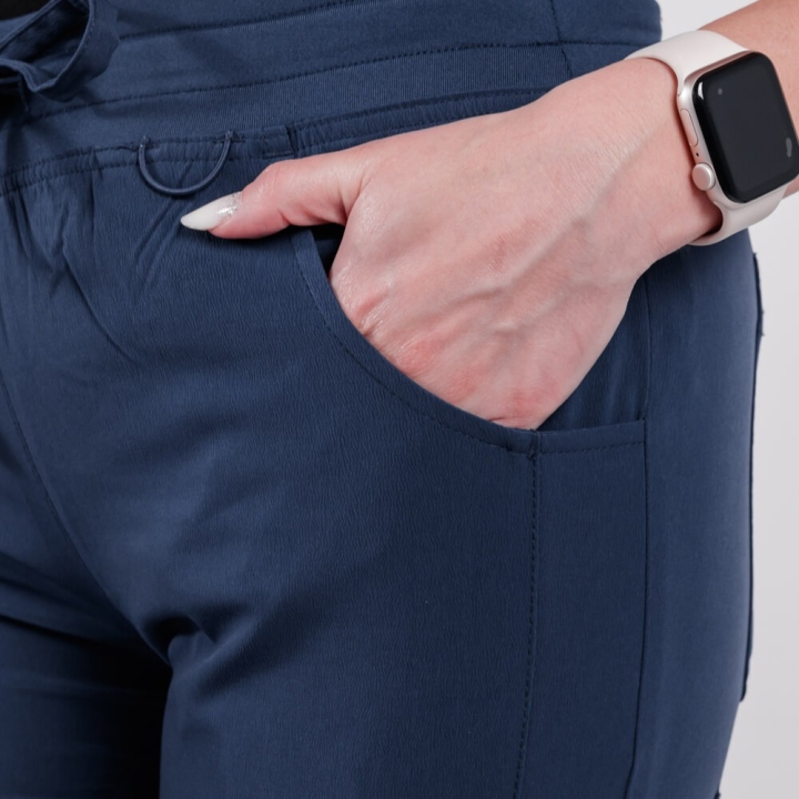 Pantaloni medicali Lotus Flex, stretch, cu snur, bleumarin, TS-SP4 - imagine 4