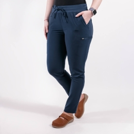 Pantaloni medicali Lotus Flex, stretch, cu snur, bleumarin, TS-SP3